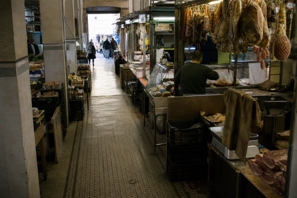 A market food stall in Rome with sandwiches being prepared